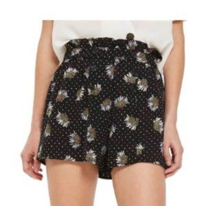 Topshop Daisy Print Frill Waist Shorts